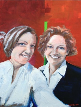 Tracey-and-Francine-selfie-Sharpe-gallery-self-portrait-kennebunkport-maine-francine-schrock